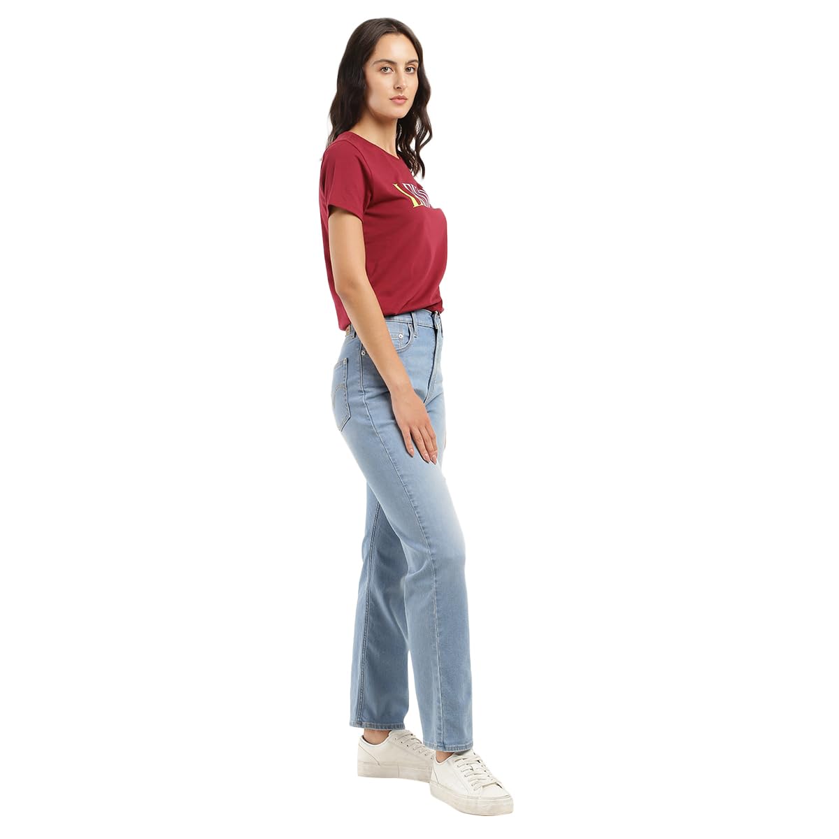 Levi's Women's Straight High Rise Jeans (A7092-0011_Blue_30) - Image 4