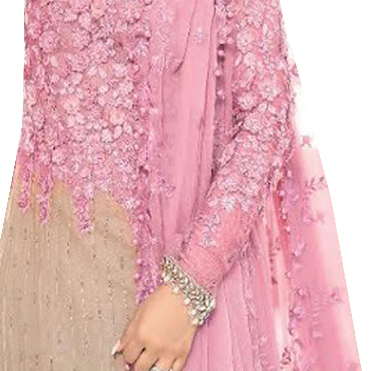 Uday Enterprise net with soft silk semi stitched embroidery and sequence work multi color designer pakistani dress material for women's - Image 6