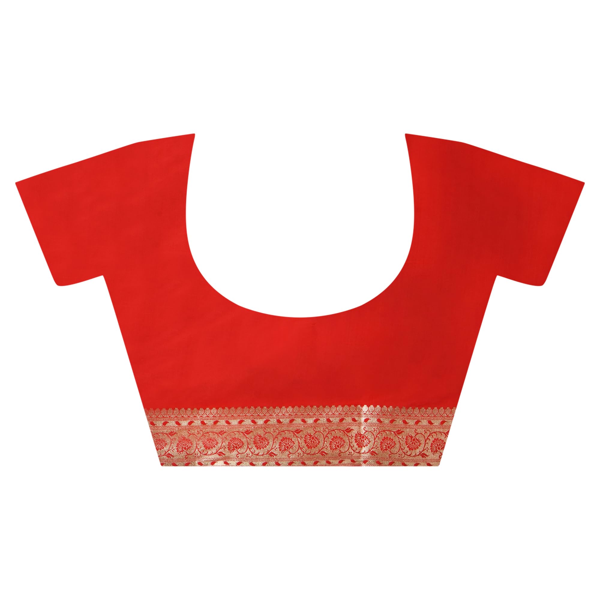 Aishani Collection Woven Buta Work Pure Katan Silk Wedding Banarasi Saree with bp (NavyBlue, Red) - Image 3