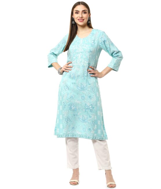 BIBA Women Printed Mix and Match(Summer C18205_Turquoise_34)