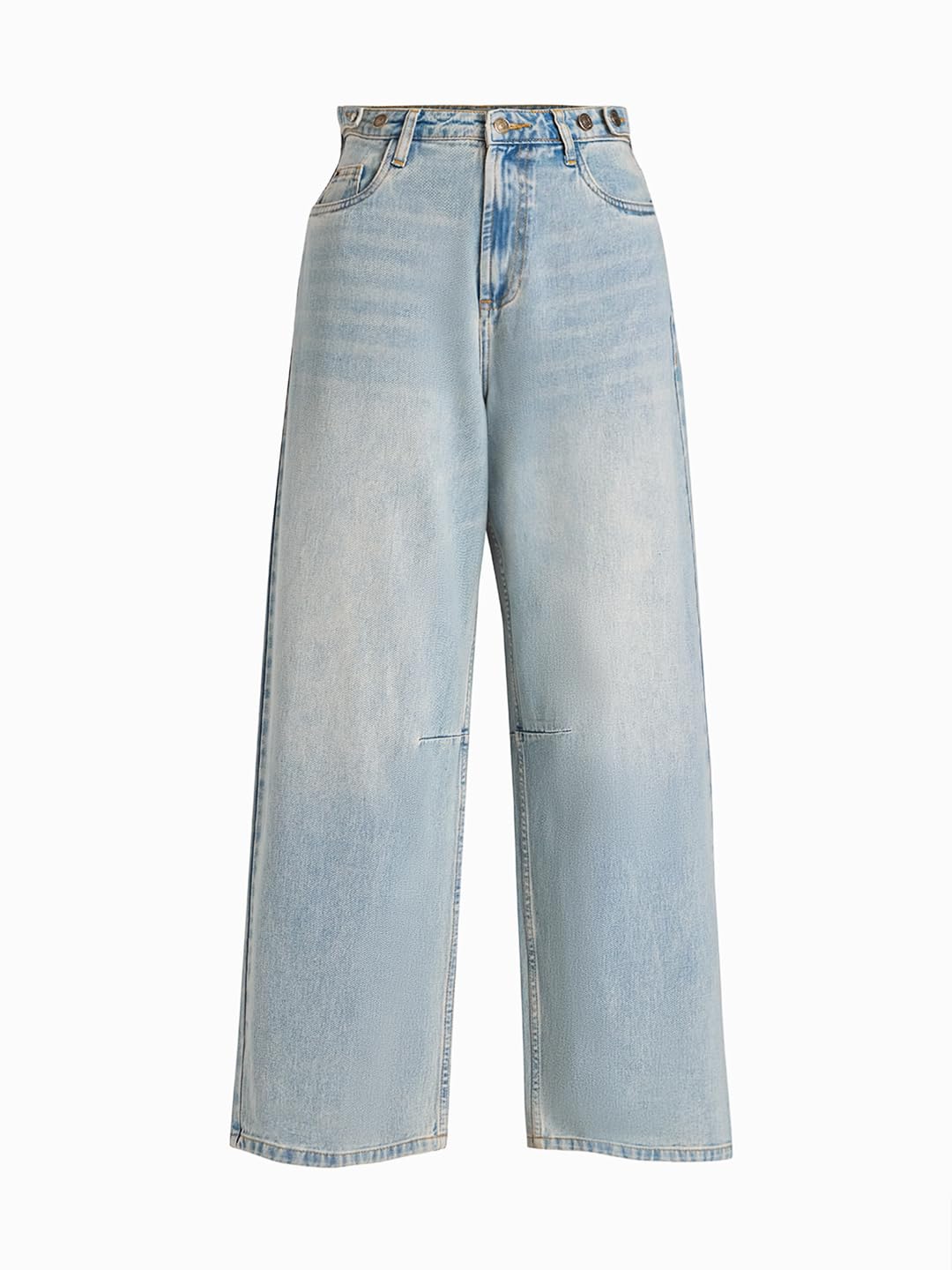 The Souled Store Barrel-Fit Denim: Arctic Women and Girls Buttoned Cotton Barrel Fit Jeans - Image 5