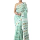 PinkLoom Handloom Jamdani Saree for Women – Pure Cotton Soft Traditional Bengali Weave without Blouse Piece – Festive & Ethnic Wear