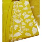 Soch Womens Light Green Cotton Botanical Print Unstitch Dress Material With Sequins