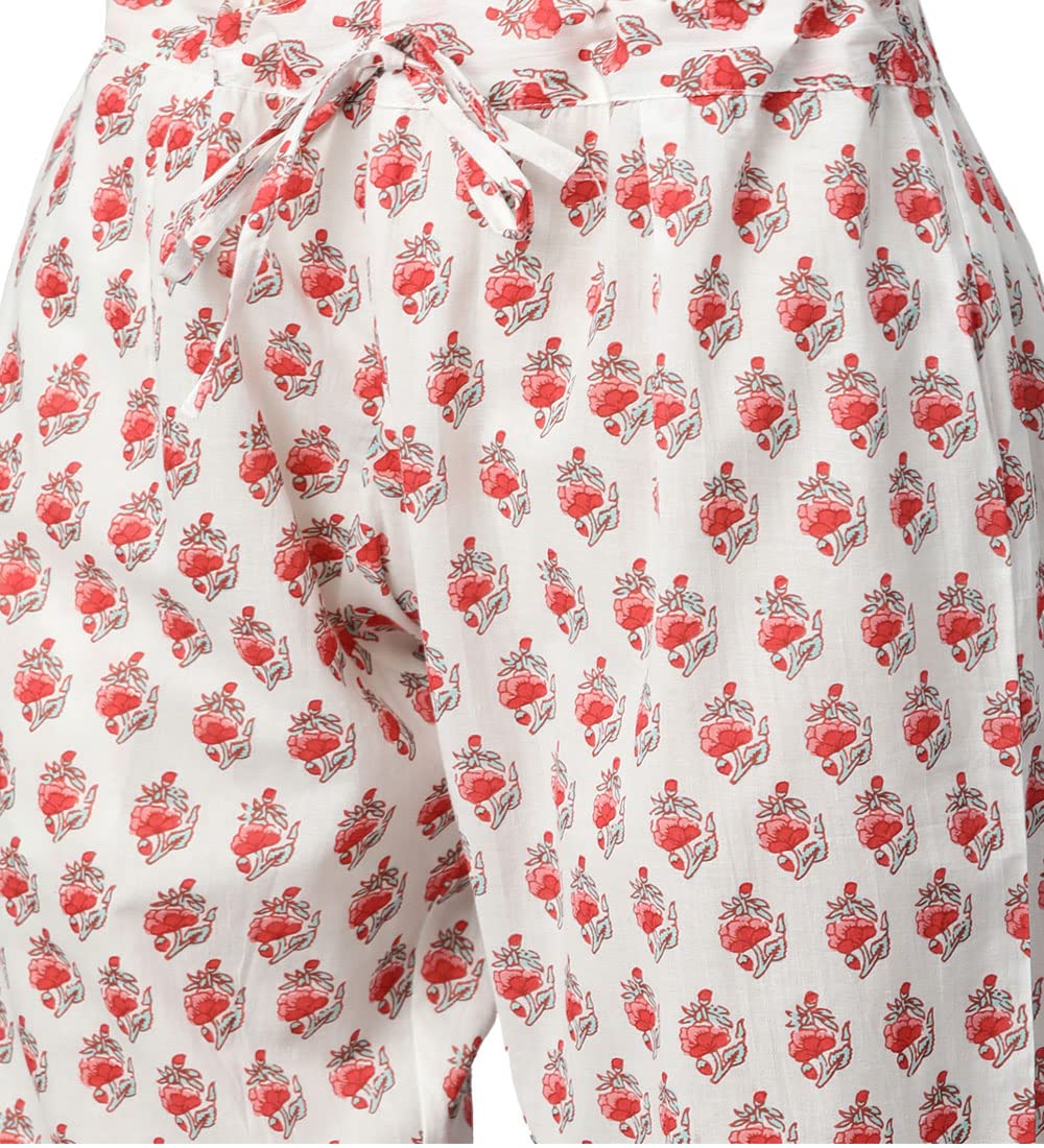 Divena White Floral Printed Kurta Pant Set with Dupatta - Image 6