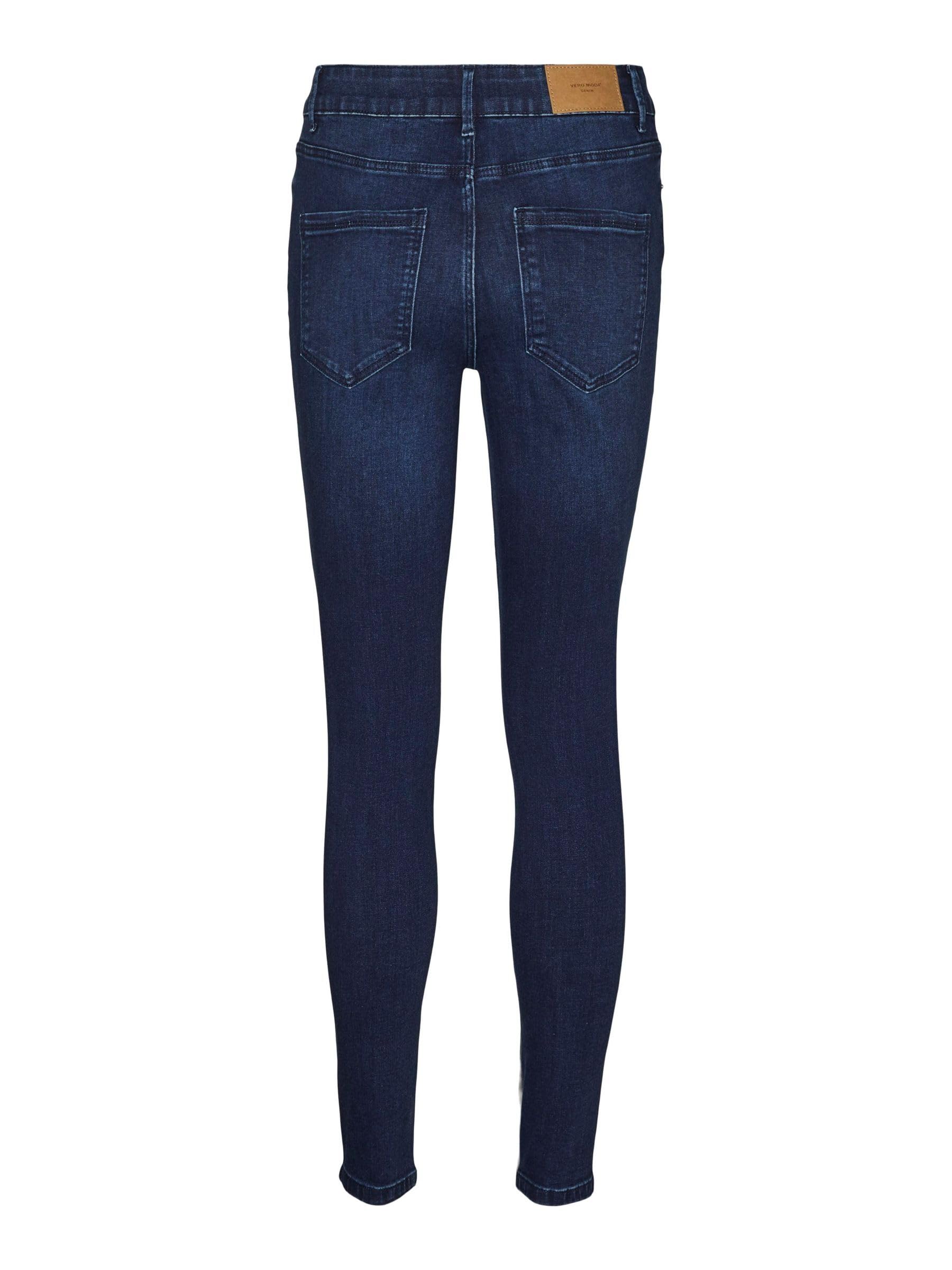 VERO MODA Women Dark Blue Skinny Fit High Rise Jeans - Image 7