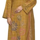 RIWAAYAT TRENDS Women's Unstitched Salwar Suit Dress Material Pure Jam Silk Discharge Print Embroidered Hand Work Kameez Plain Unstitched Bottoms and Pure Lawn Digital Foil Print Dupatta