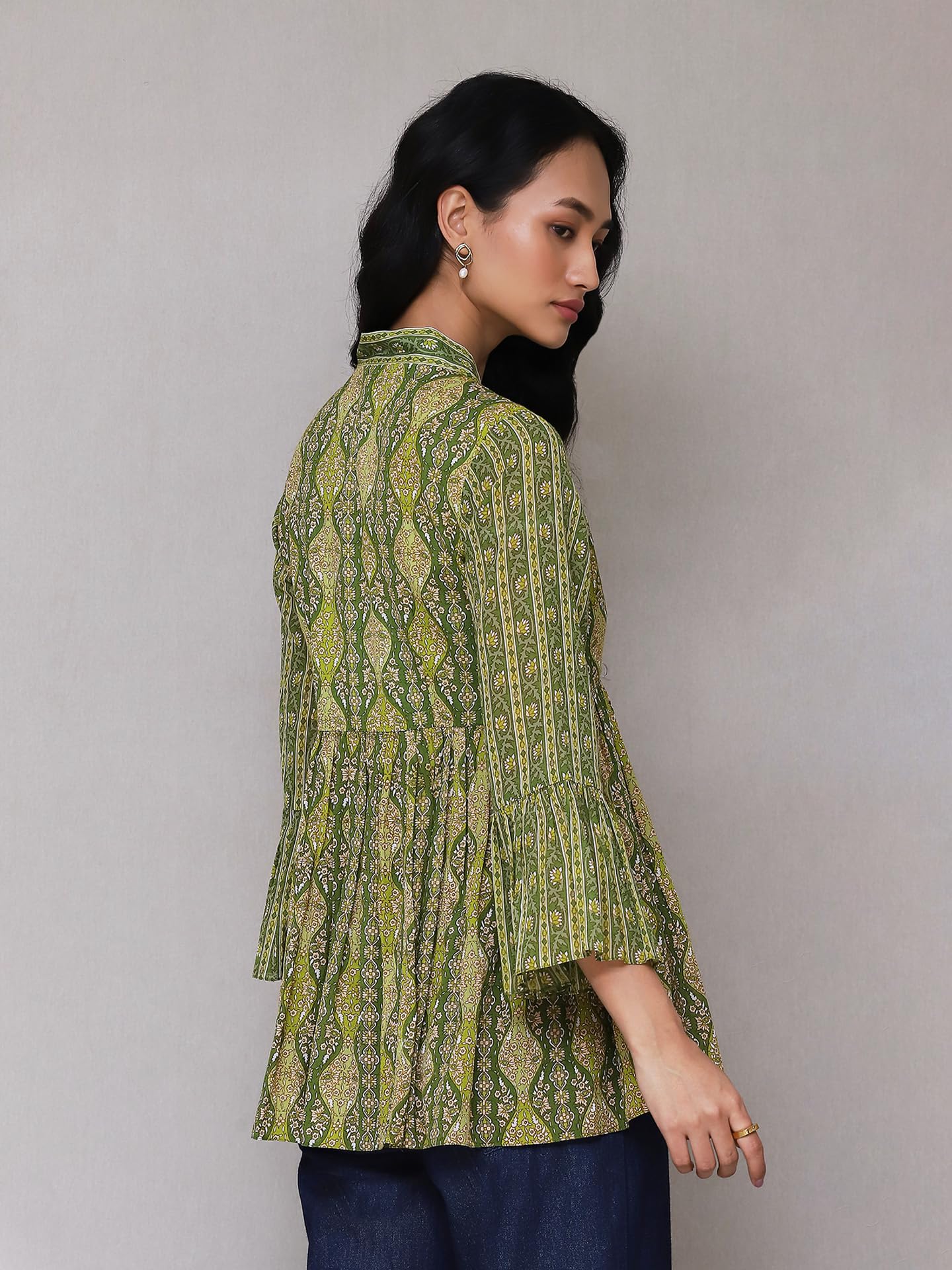 Aarke Ritu Kumar Green Printed Kurti - Image 4