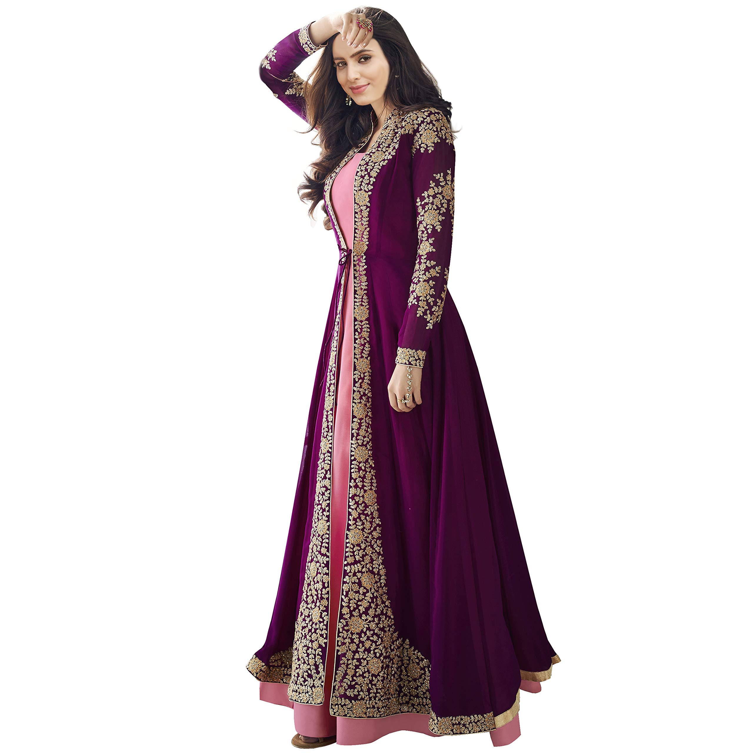 Bipolar Life Women's Satin Salwar Suit Set (8203BL- Purple_Free Size) - Image 4