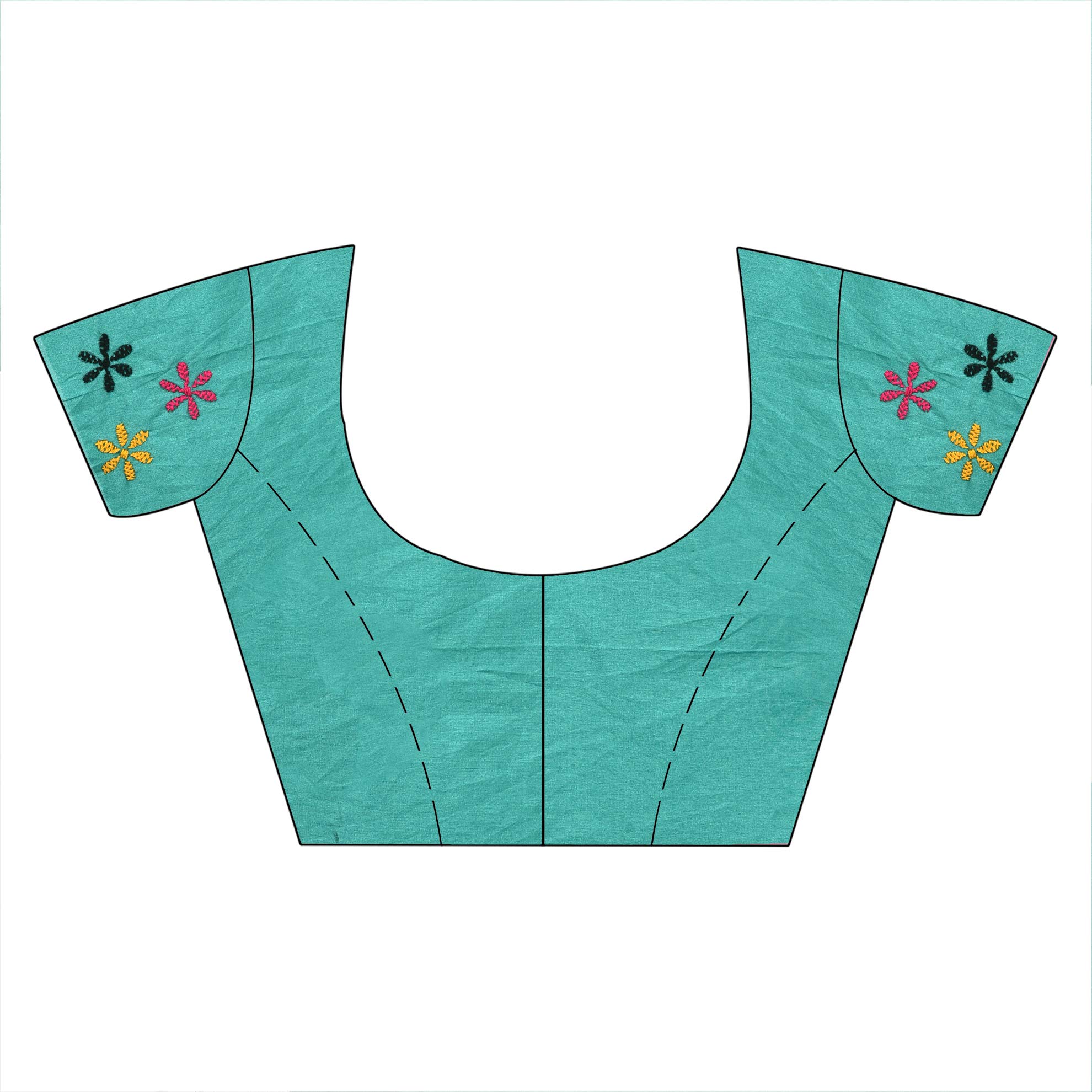 Aishani Collection Hand Embroideed Assam Silk Nakshi Kantha Stitch Saree with bp (Light Green) - Image 3