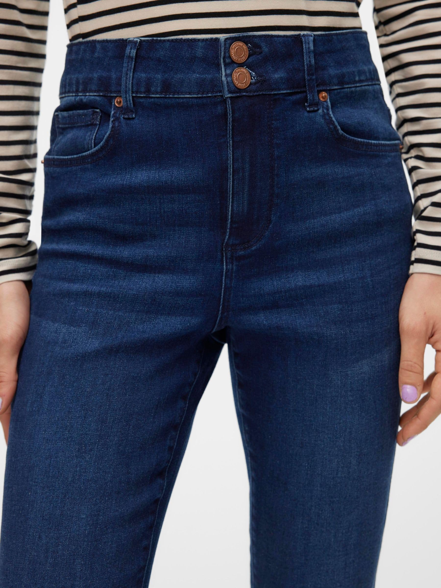 VERO MODA Women Dark Blue Skinny Fit High Rise Jeans - Image 2