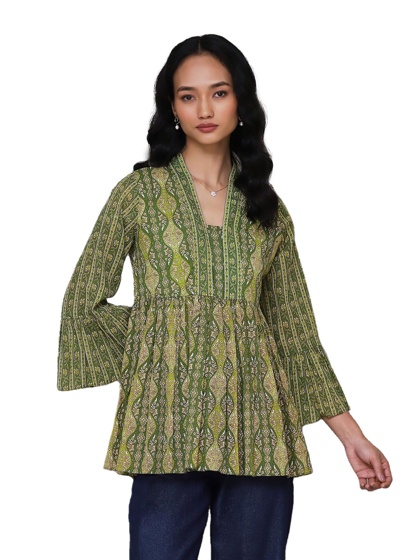 Aarke Ritu Kumar Green Printed Kurti