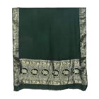 Ethnics of Kutch Women Plain Dyeing Dola Silk With Full Nakshi Border Dupatta - 2.5 Mtr Length (Green 16301F)