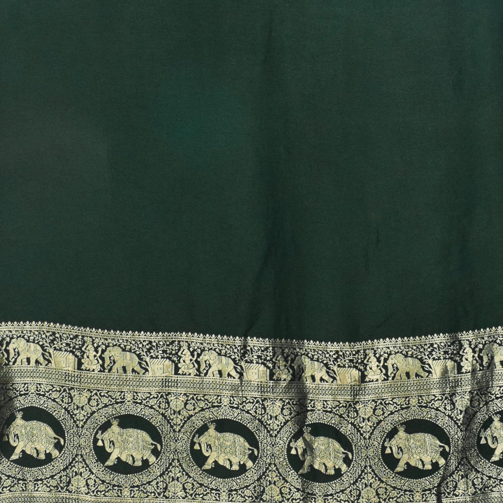 Ethnics of Kutch Women Plain Dyeing Dola Silk With Full Nakshi Border Dupatta - 2.5 Mtr Length (Green 16301F) - Image 2