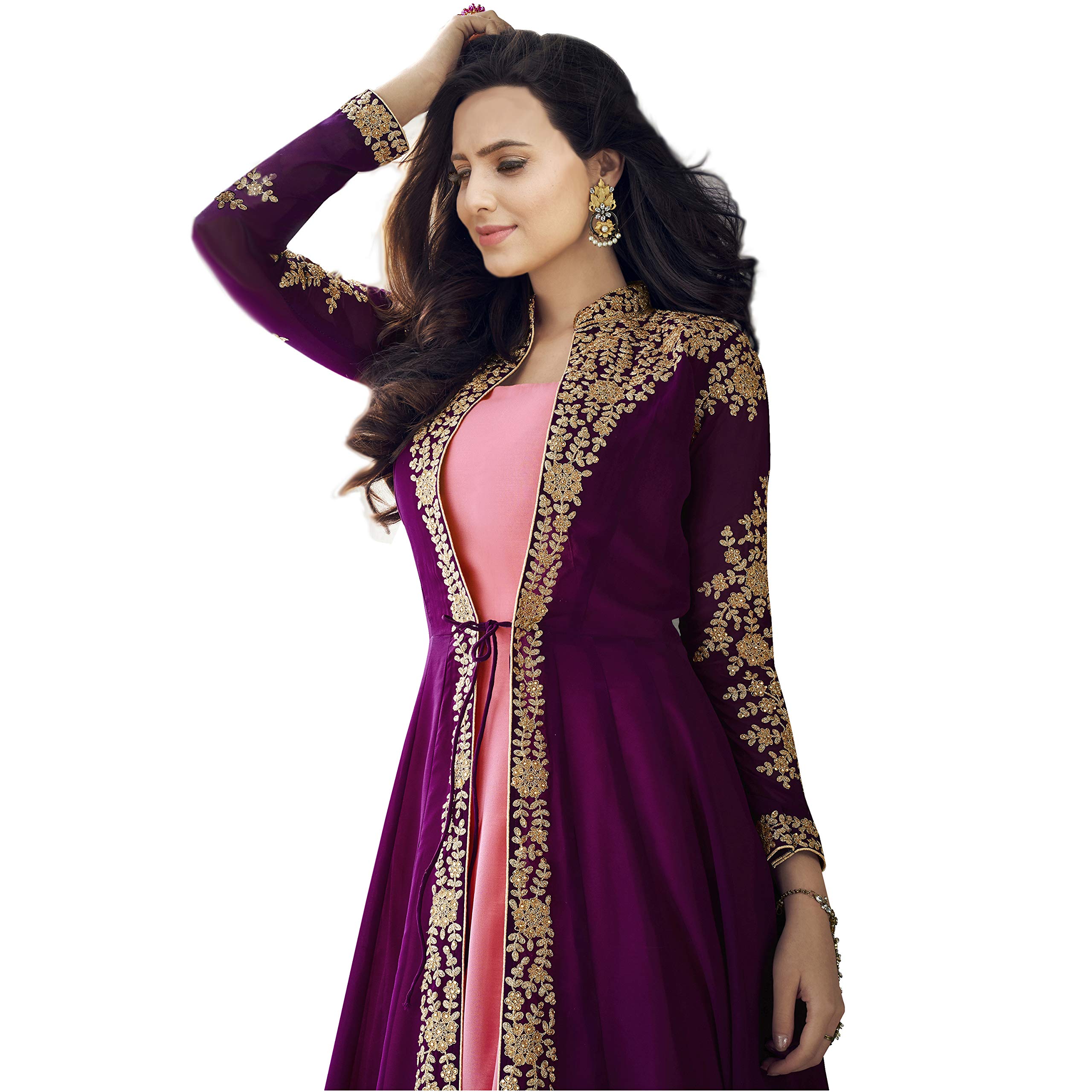 Bipolar Life Women's Satin Salwar Suit Set (8203BL- Purple_Free Size) - Image 3