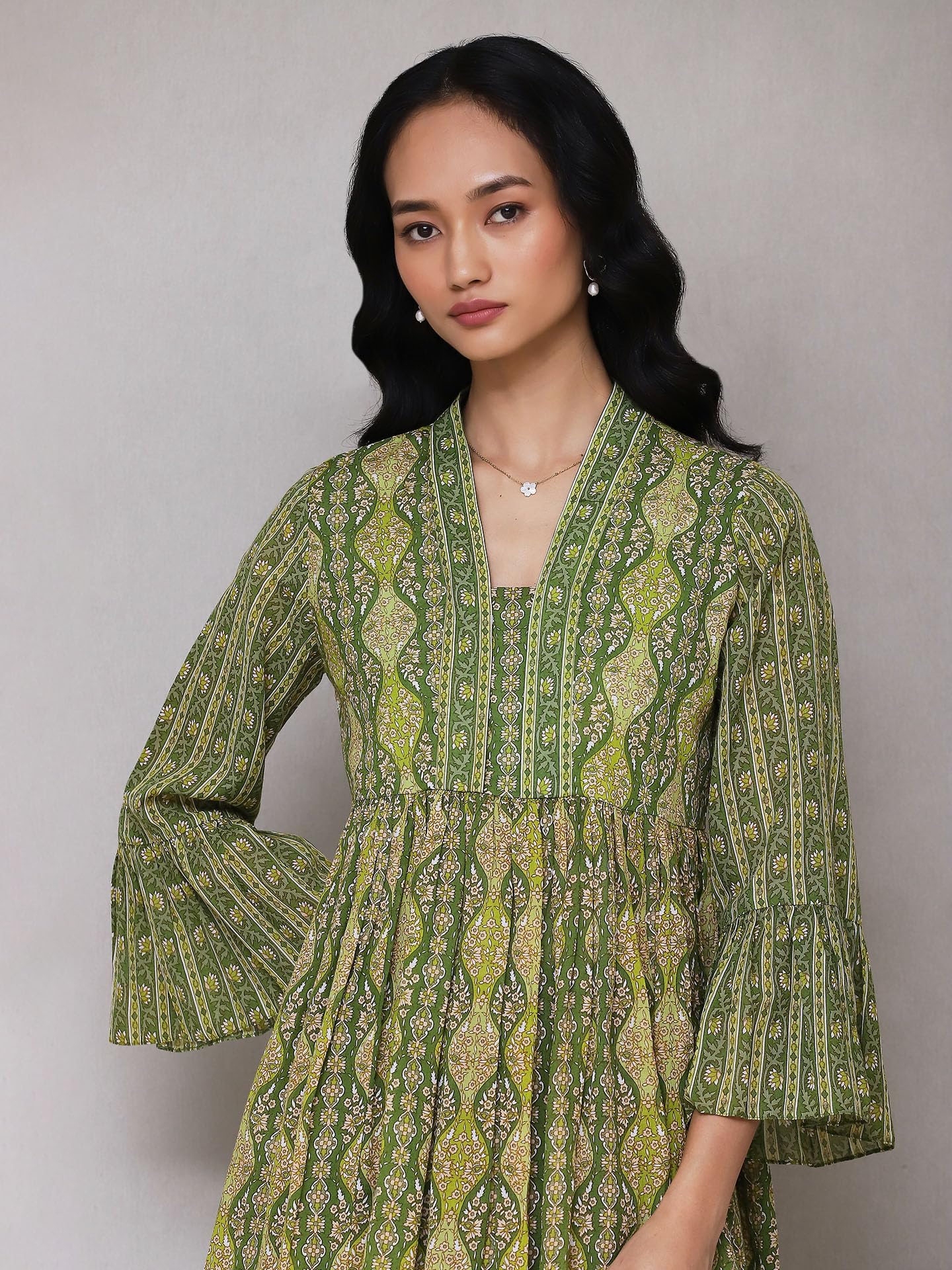 Aarke Ritu Kumar Green Printed Kurti - Image 2