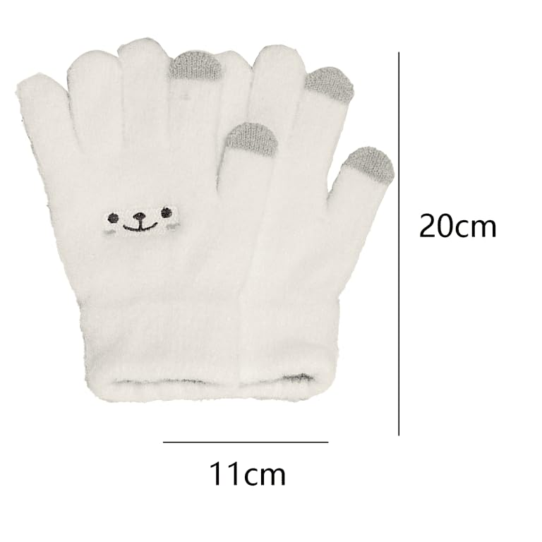 Richmen Girls Winter Gloves with Touch Screen Finger for Women Woolen warm | Gloves cum Mittens Winter Wrist Arm Warmer Mitts Gloves for Girls & Women (White) - Image 3