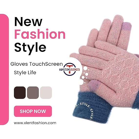 Tomorrow Pink Winter Gloves for Women, Gloves for Cold Weather, Touchscreen Gloves for Women, Winter Gloves for Snow, Perfect for Winter Sports, and Cold Weather Protection. (PINK-02, STANDARD) - Image 6
