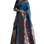 VASTTRAM Women's Original Paithani Zari Pure Soft Kanchi Pattu Kanjivaram Kanchipuram Dola Silk Banarasi Style Saree With Blouse piece (color-1.6)