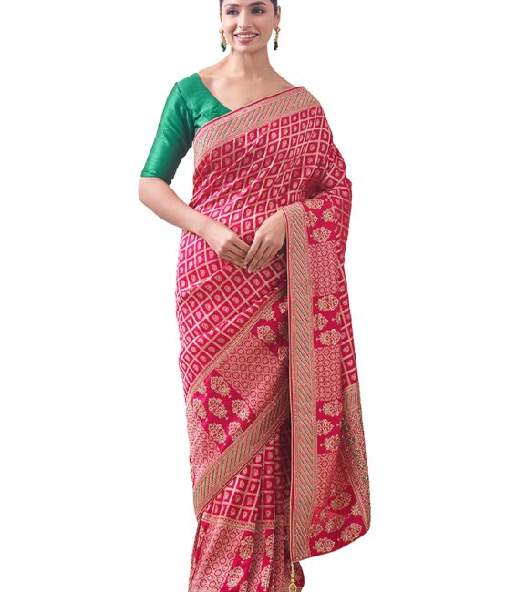 MOHEY Women's Premium Art Silk Zari Embroidered Saree